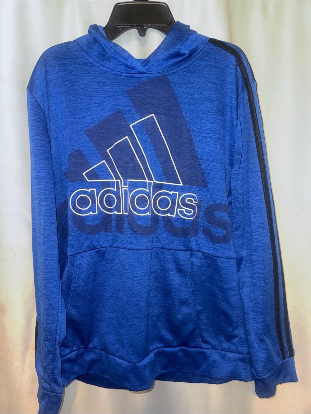 Adidas boys Royal Blue Zip-Up Hoodie with Logo
